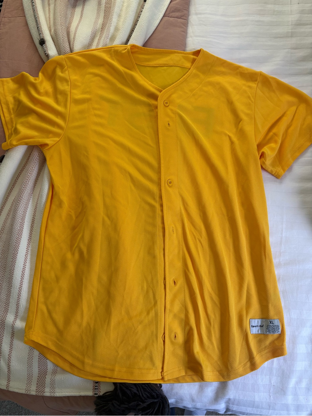 SportTek Yellow Mesh Athletic Jersey
